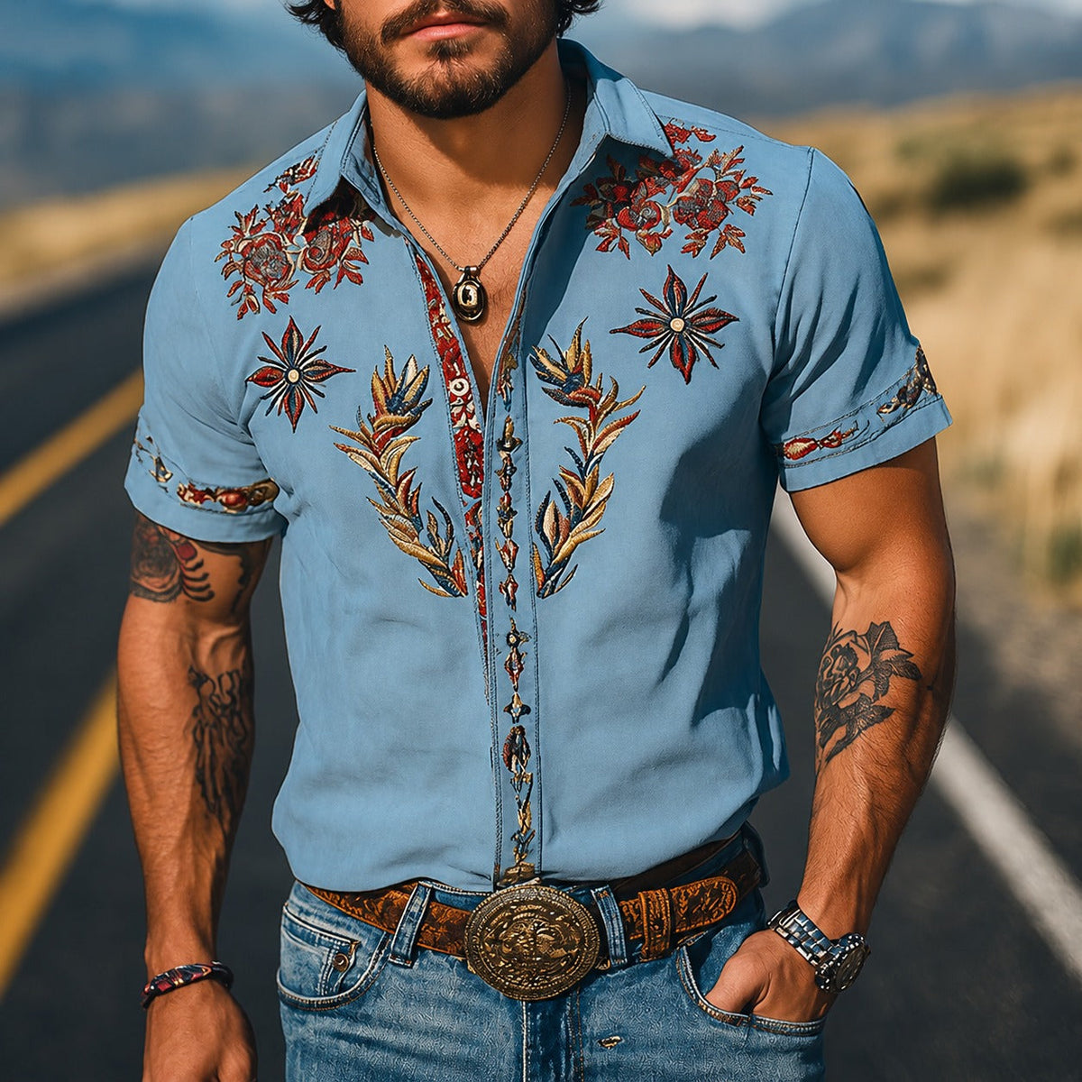 Marvin - Chemise classique brodée
