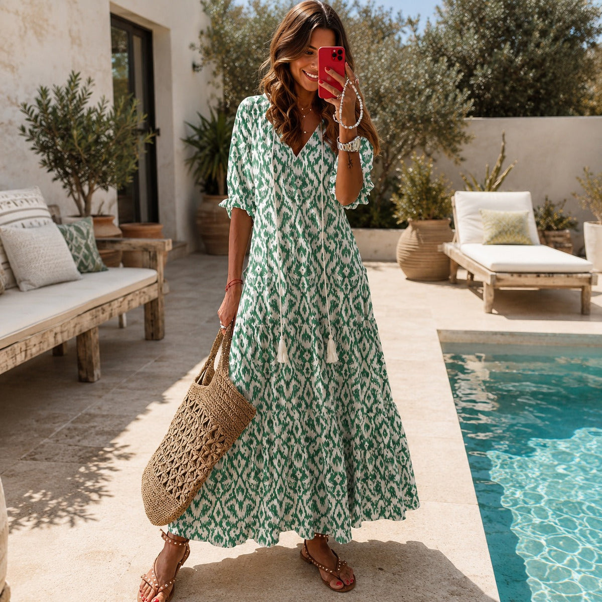 Lindsay - Robe Bohème Ample à Volants