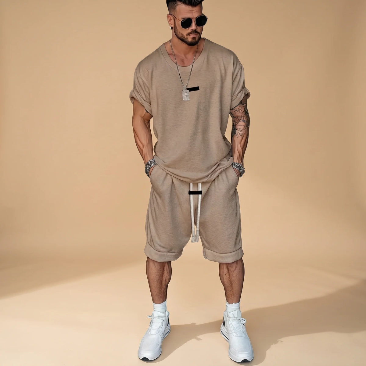 Alan - Ensemble Chemise et Shorts Décontractés