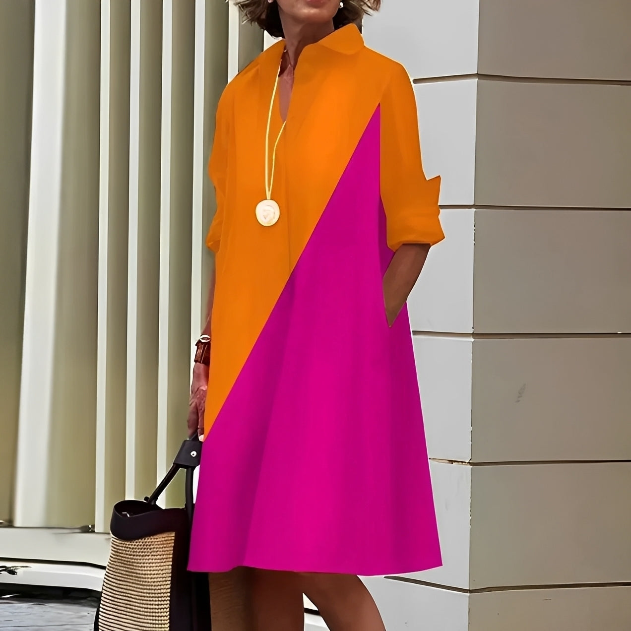 Alissa - Robe midi ample et confortable pour femme