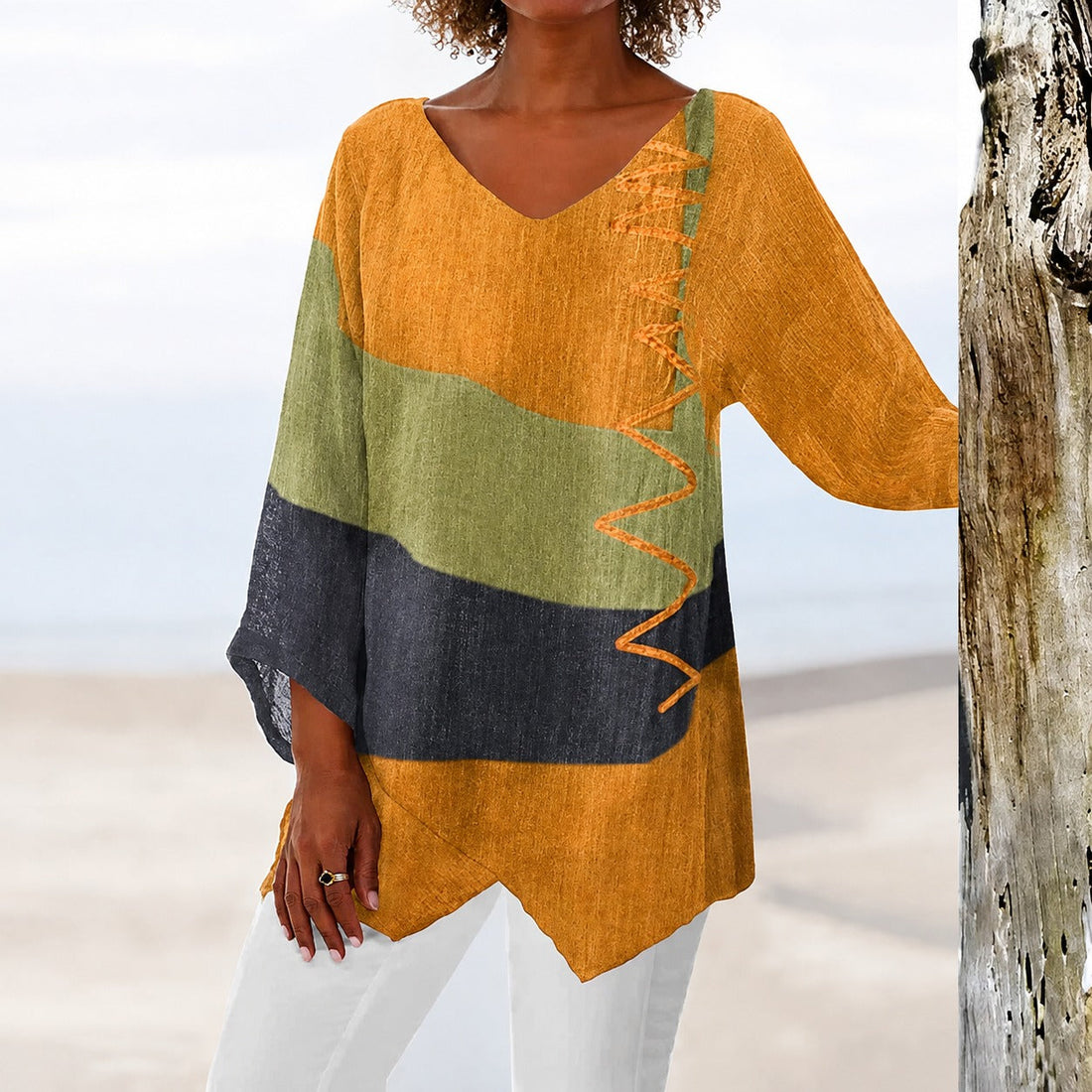 Eli - Blouse colorée couvrant le ventre