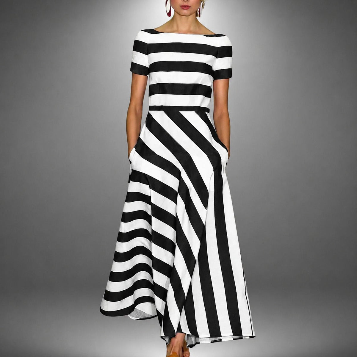 Darcie - Robe maxi à rayures en ligne A