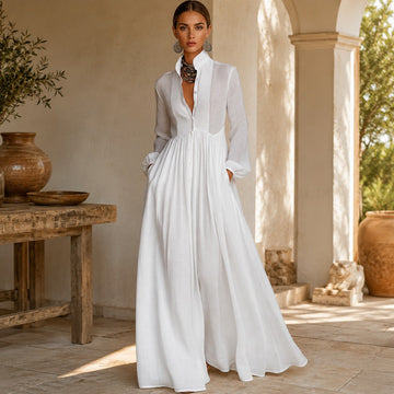 Kyran - Robe Maxi Élégante à Manches Longues