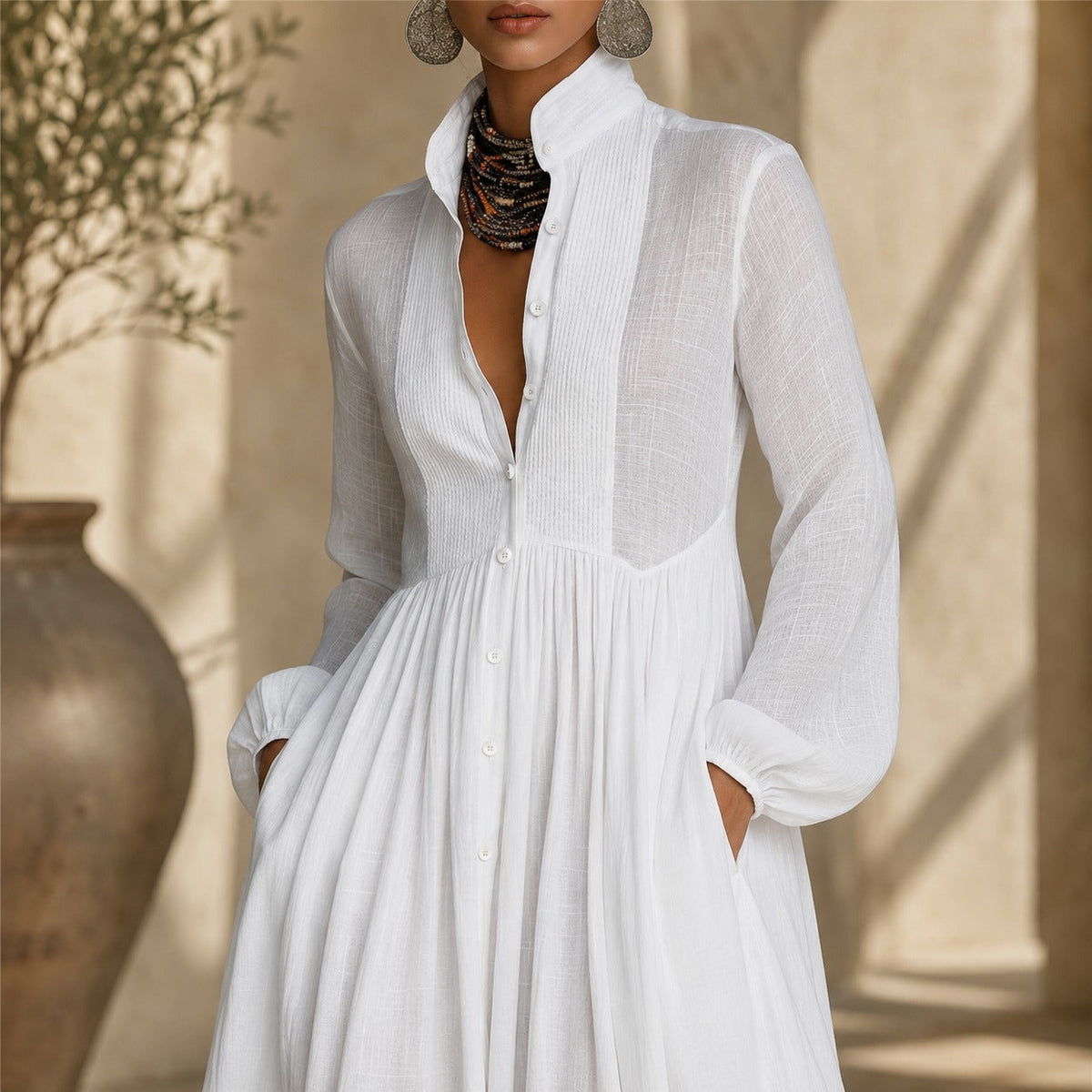 Kyran - Robe Maxi Élégante à Manches Longues