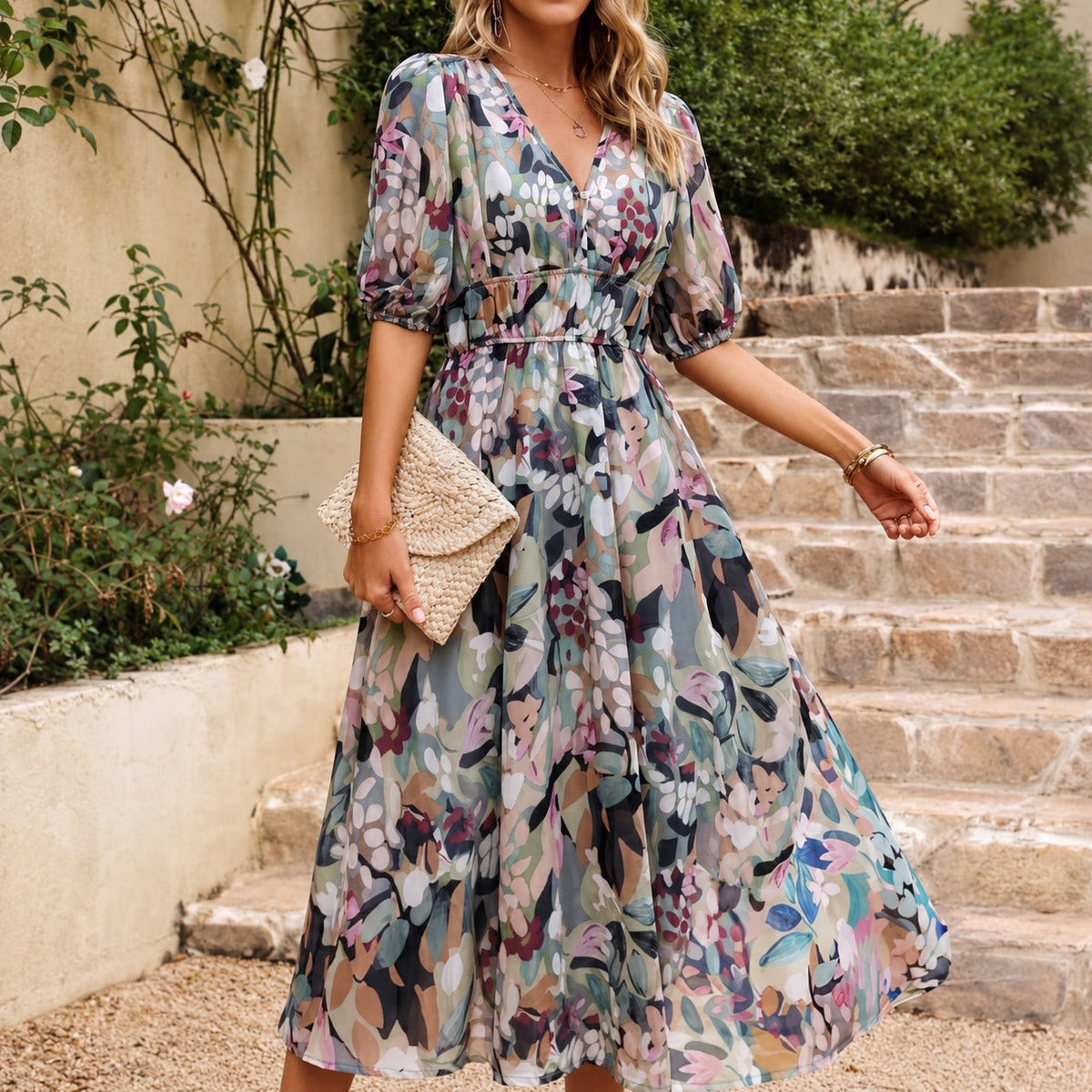 Doherty - Robe Midi Florale Ample