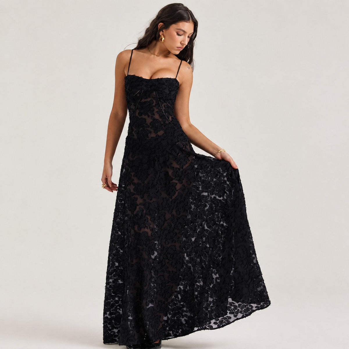 Jazmine - Robe maxi slim élégante