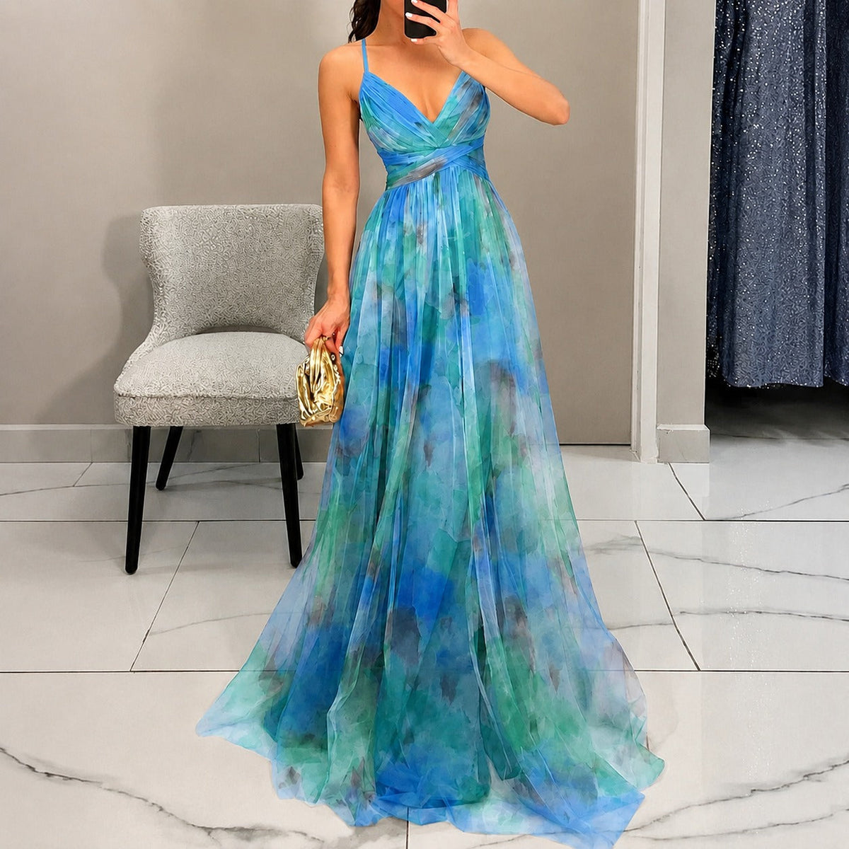 Michelle - Robe Maxi à Motif Floral