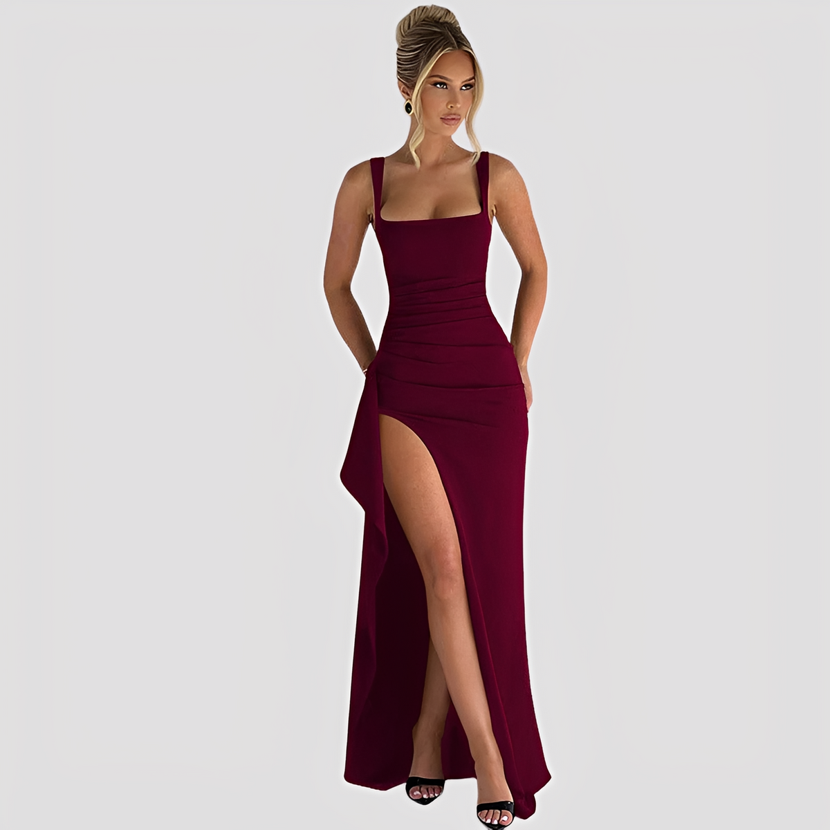 Kelly - Robe Maxi Élégante avec Fente Haute