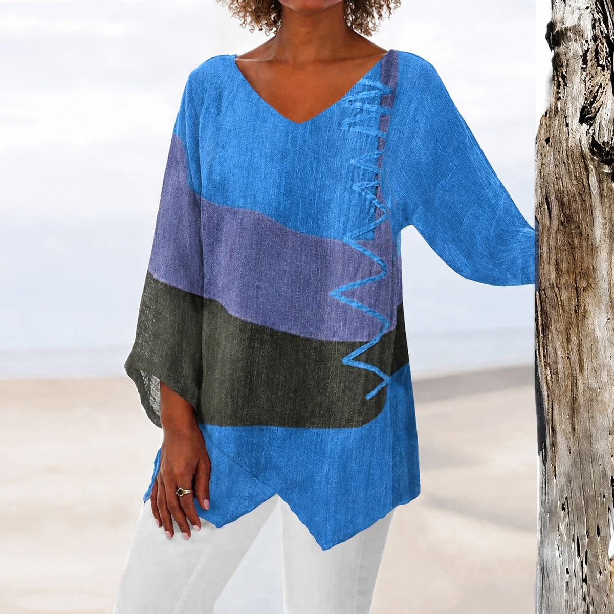 Eli - Blouse colorée couvrant le ventre