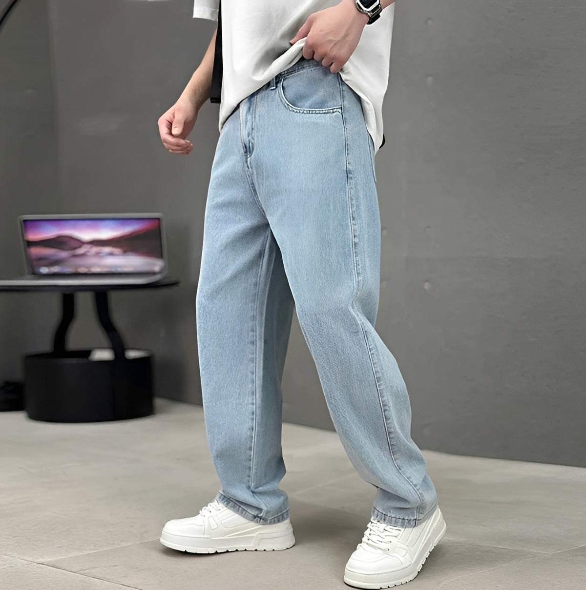 Garza - Jeans Décontracté à Jambe Droite