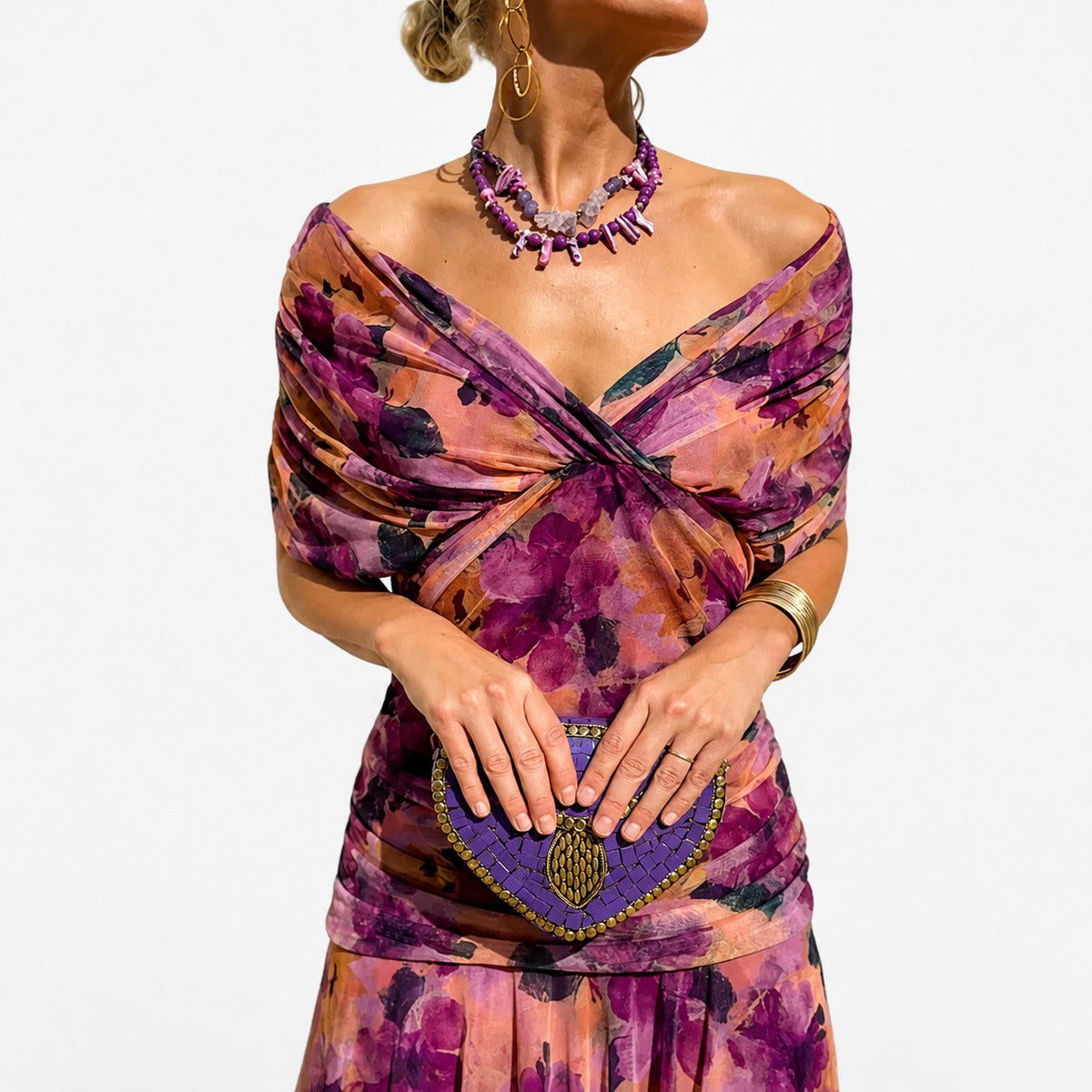 Bernice - Robe Maxi Élégante Froncée