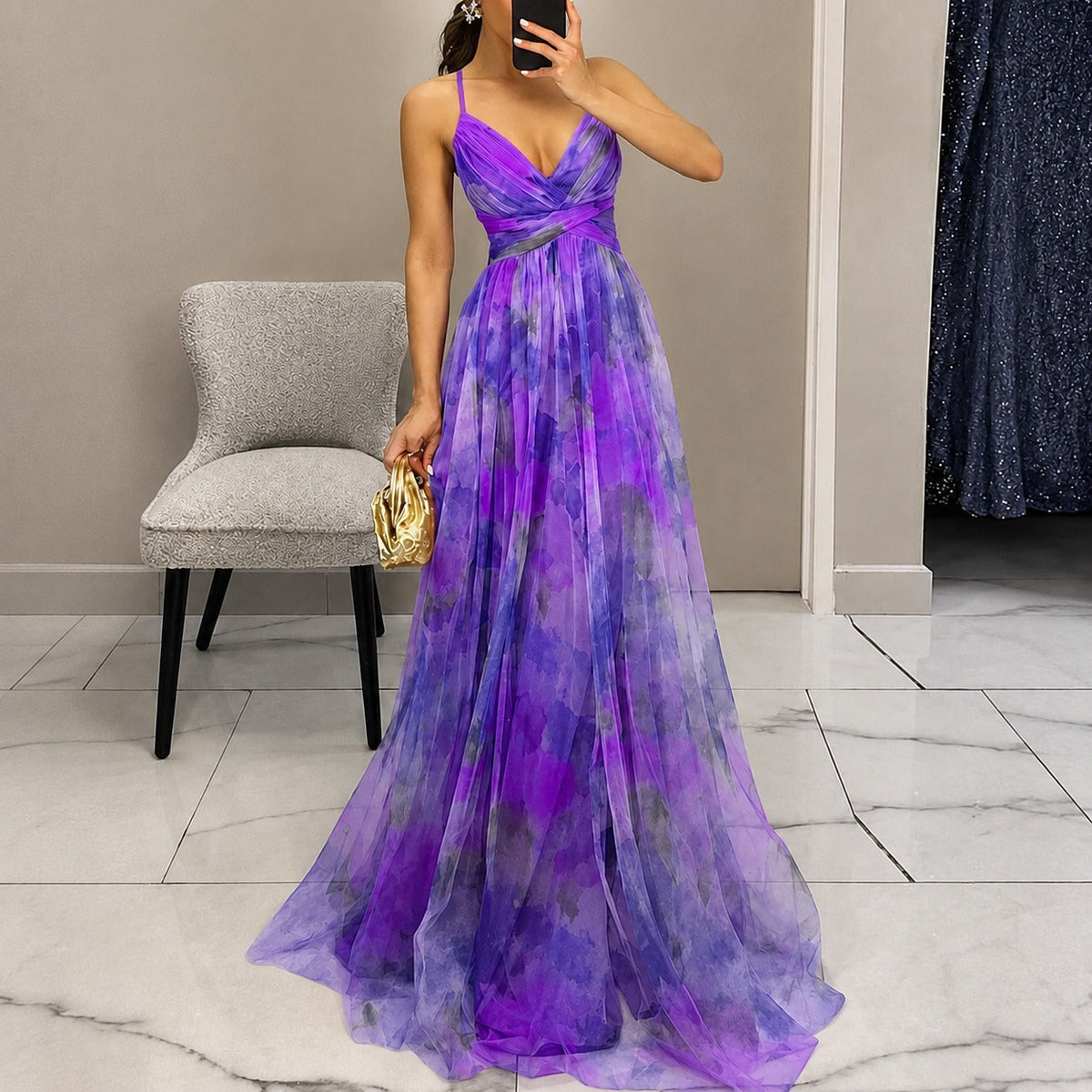 Michelle - Robe Maxi à Motif Floral
