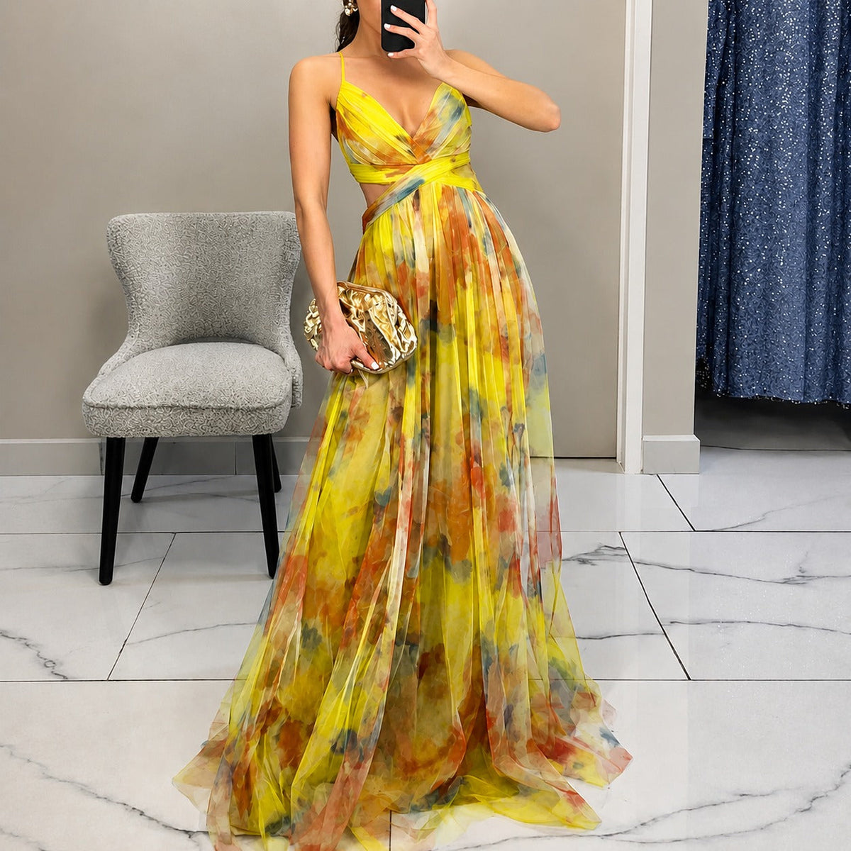 Michelle - Robe Maxi à Motif Floral