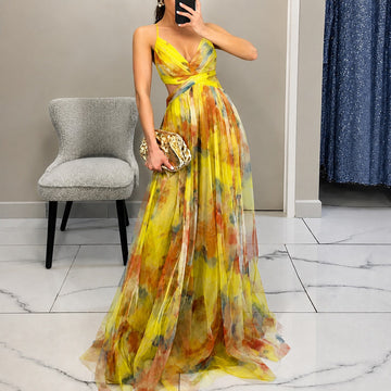 Michelle - Robe Maxi à Motif Floral
