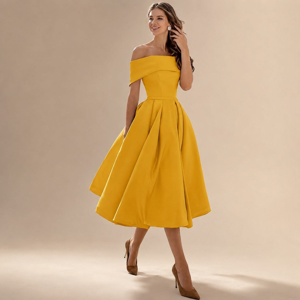 Erika - Robe Élégante Épaules Dénudées