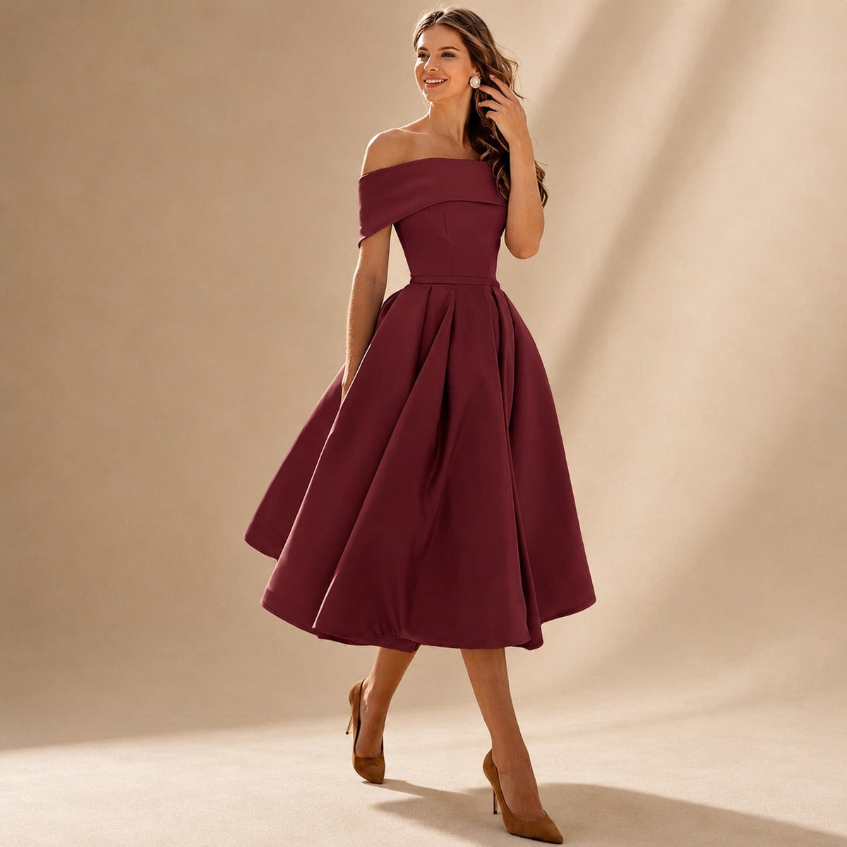Erika - Robe Élégante Épaules Dénudées