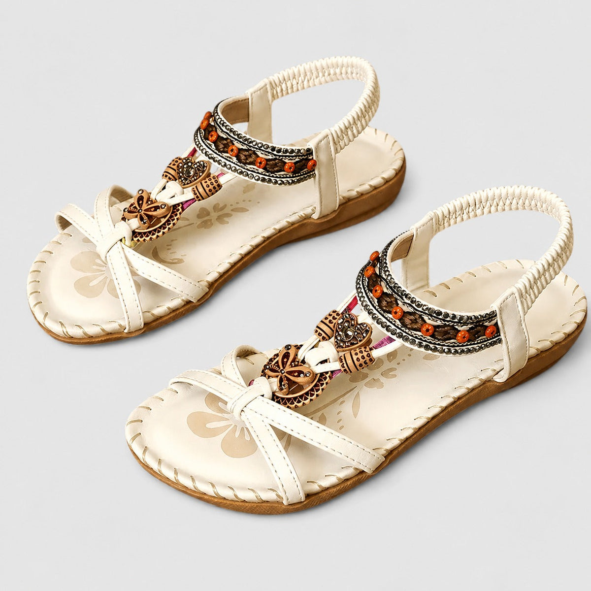 Eleanor - Sandales Plates avec Strass Stylées