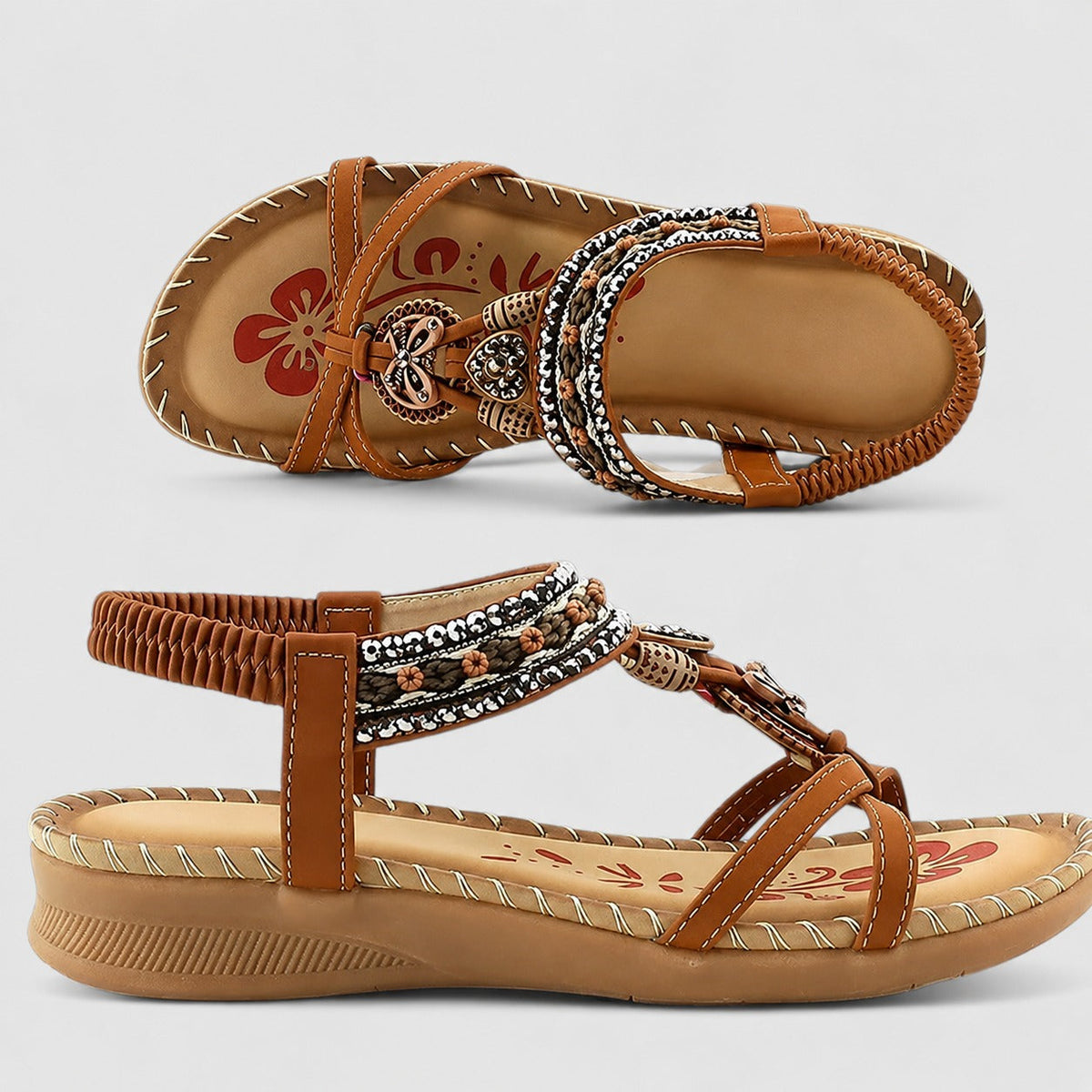 Eleanor - Sandales Plates avec Strass Stylées