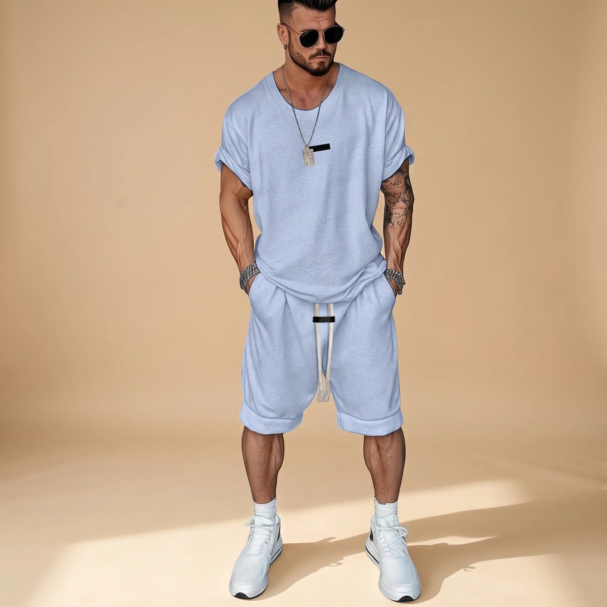 Alan - Ensemble Chemise et Shorts Décontractés