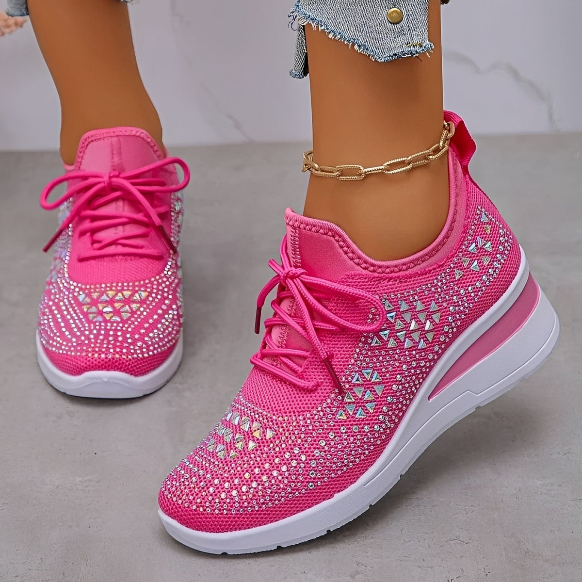 Elodie - Baskets Confortables et Élégantes avec Détails en Strass