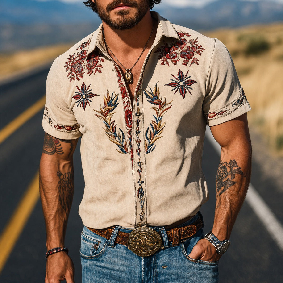 Marvin - Chemise classique brodée
