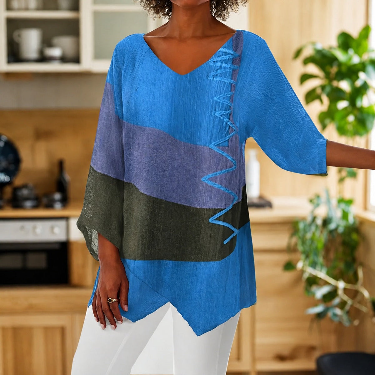 Eli - Blouse colorée couvrant le ventre