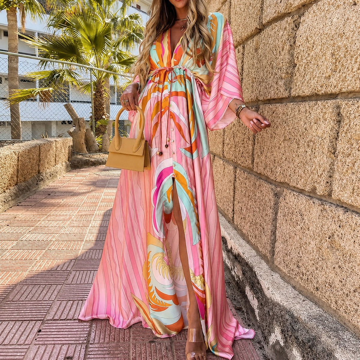 Janice - Robe maxi colorée et élégante
