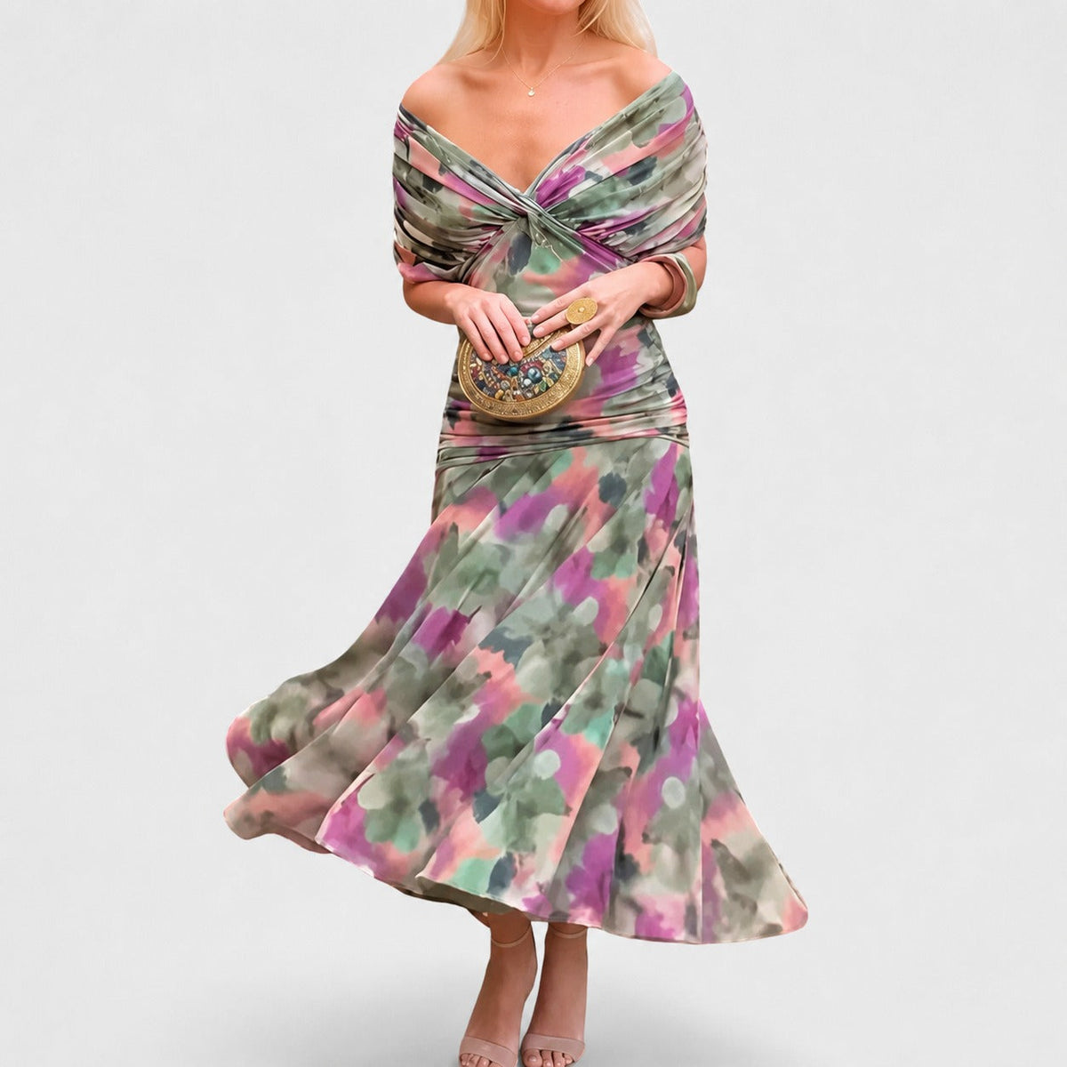 Bernice - Robe Maxi Élégante Froncée