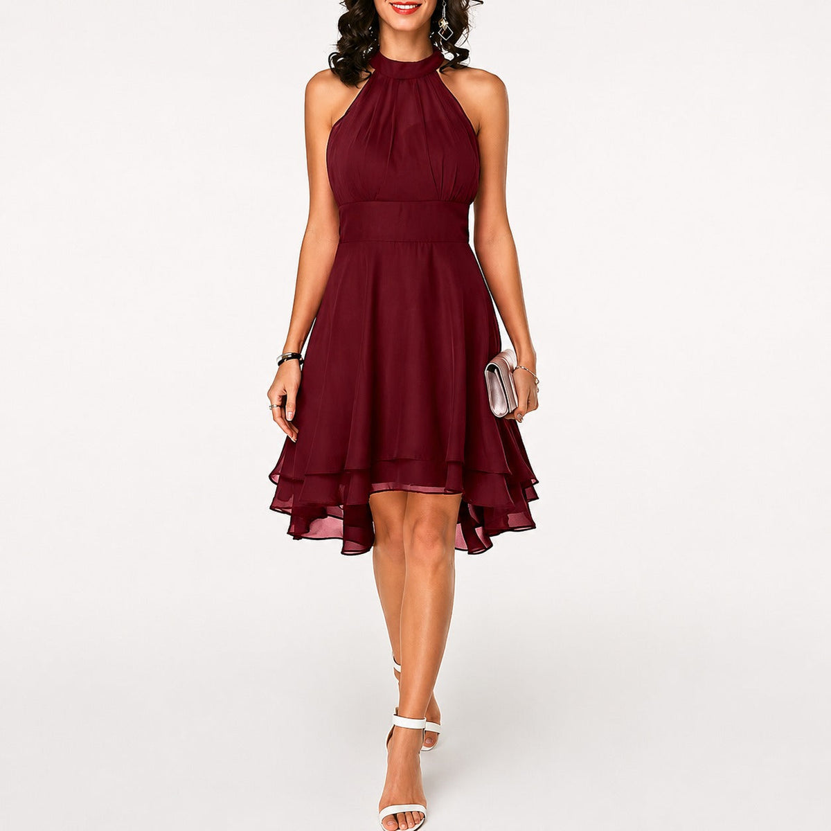 Kristina - Robe Courte Élégante à Col Halter