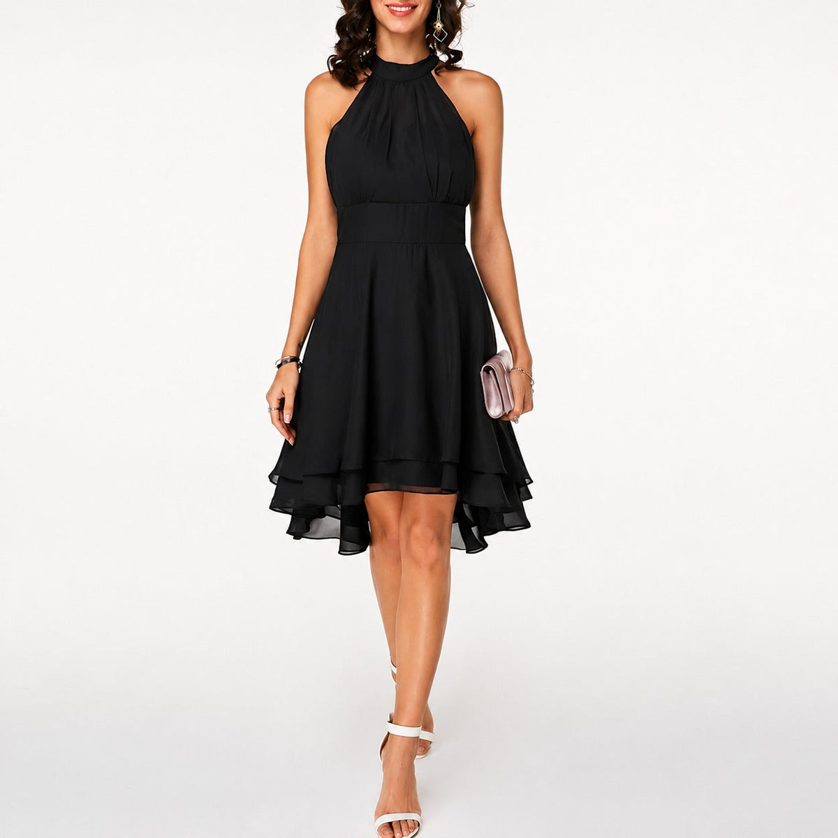 Kristina - Robe Courte Élégante à Col Halter
