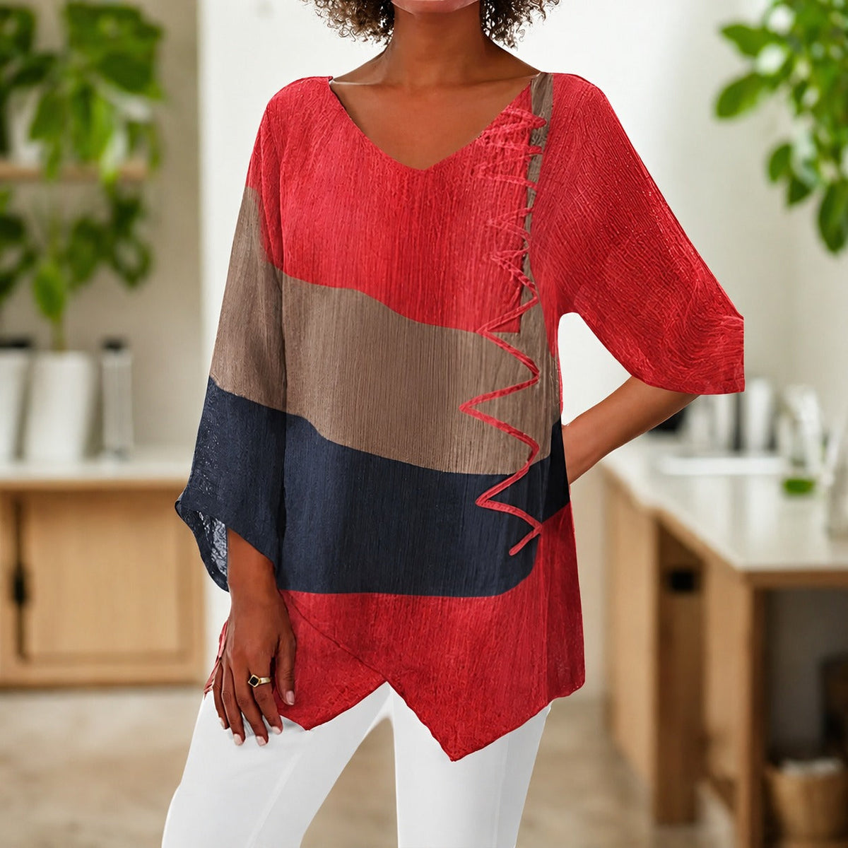 Eli - Blouse colorée couvrant le ventre