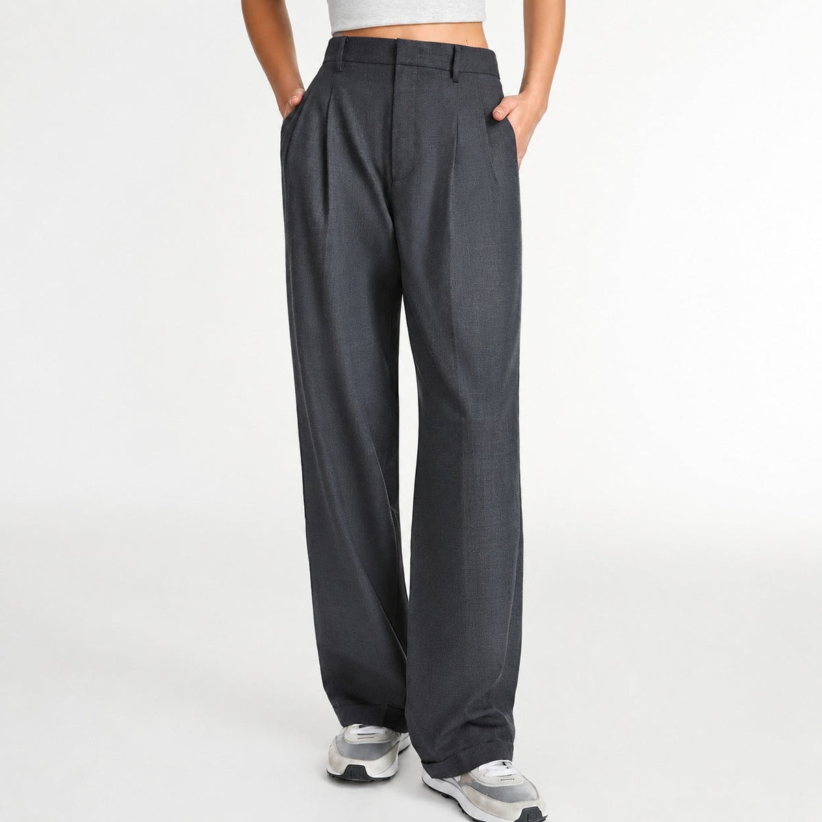 Amira - Pantalon de costume ample à jambes droites