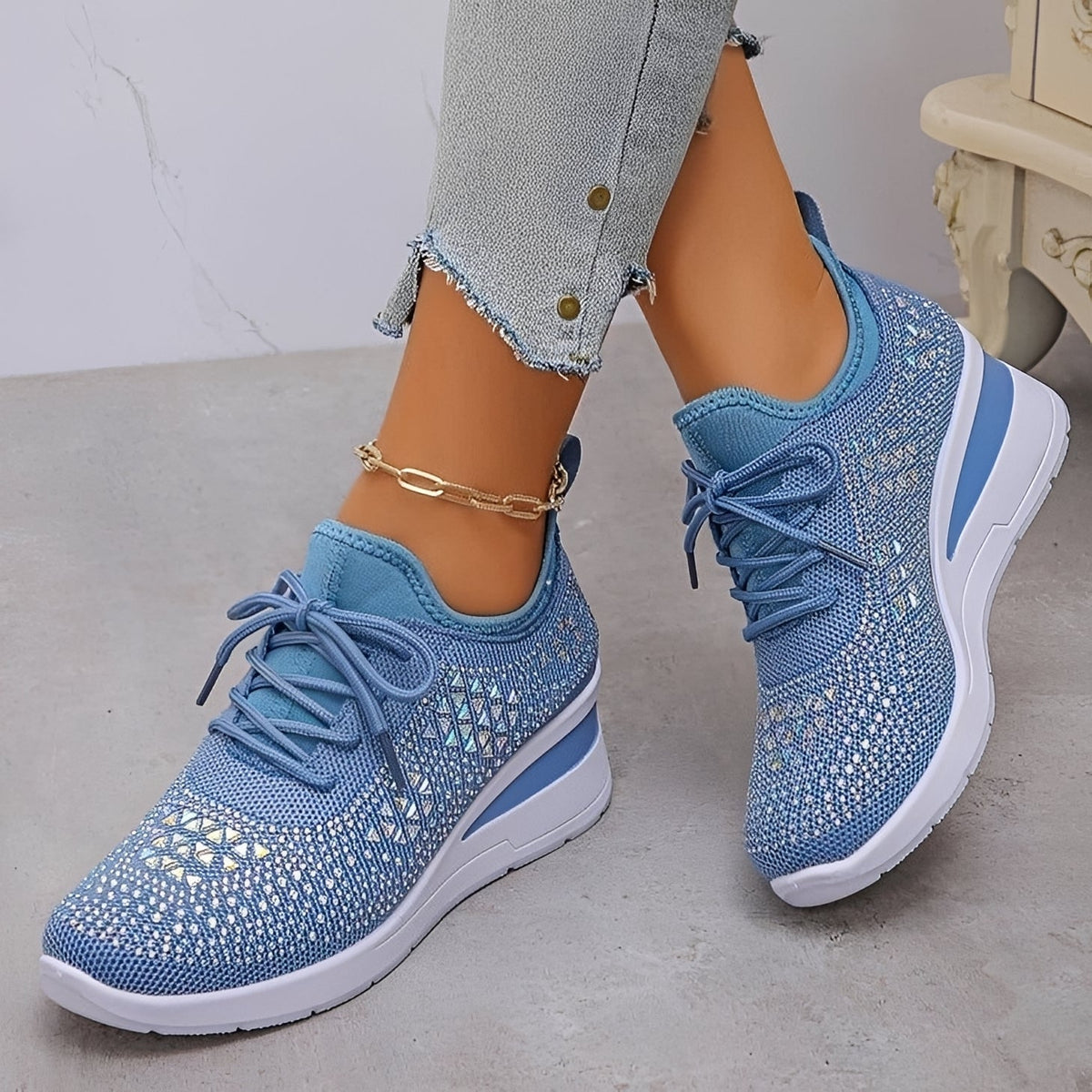 Elodie - Baskets Confortables et Élégantes avec Détails en Strass