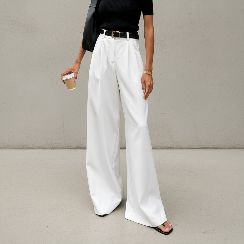 Marlene - Pantalon large sans ceinture