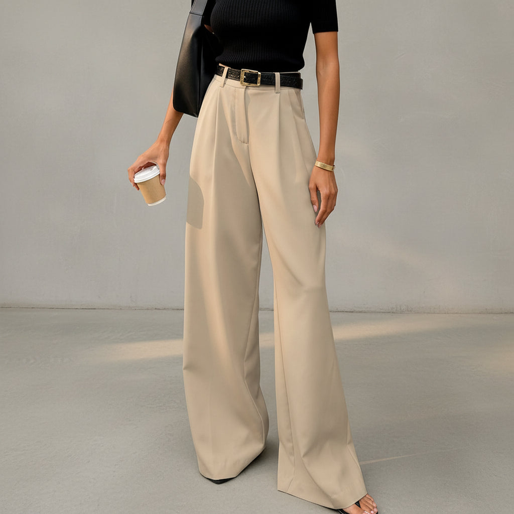 Marlene - Pantalon large sans ceinture