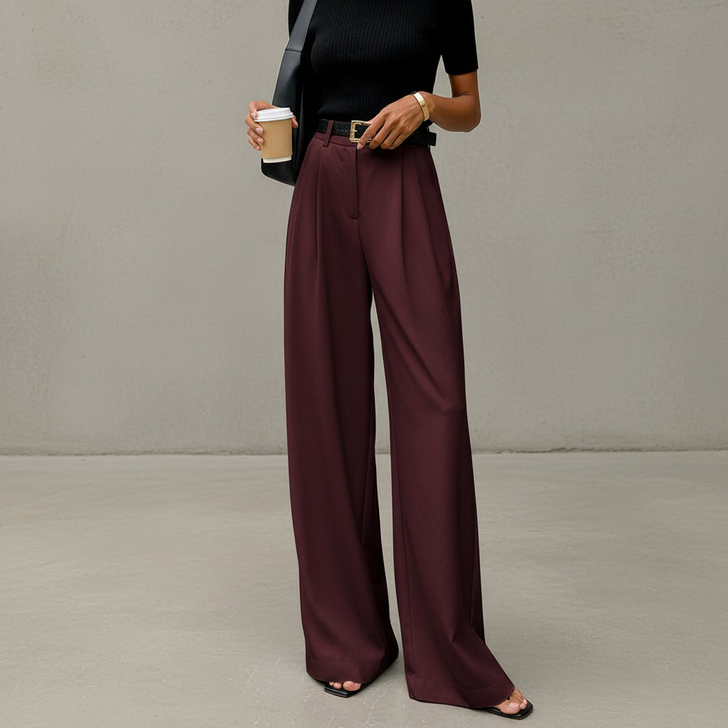 Marlene - Pantalon large sans ceinture