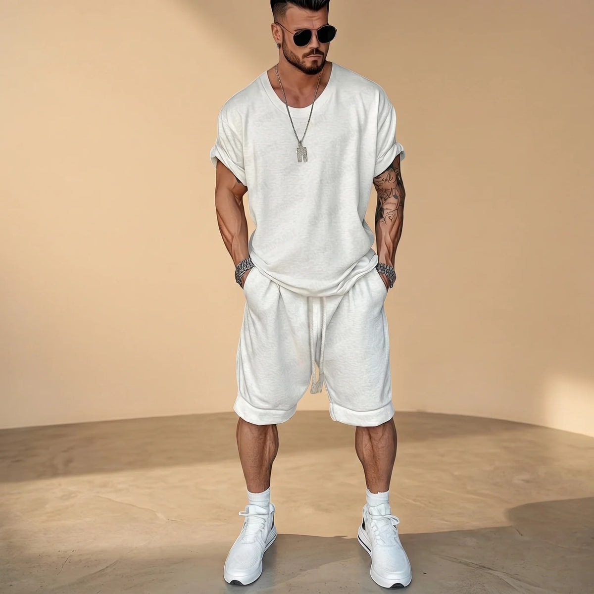 Alan - Ensemble Chemise et Shorts Décontractés
