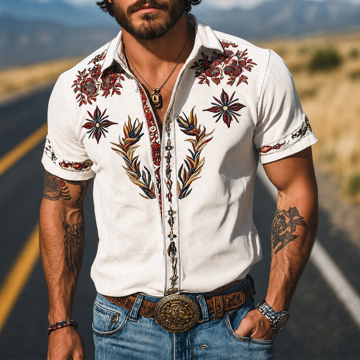 Marvin - Chemise classique brodée