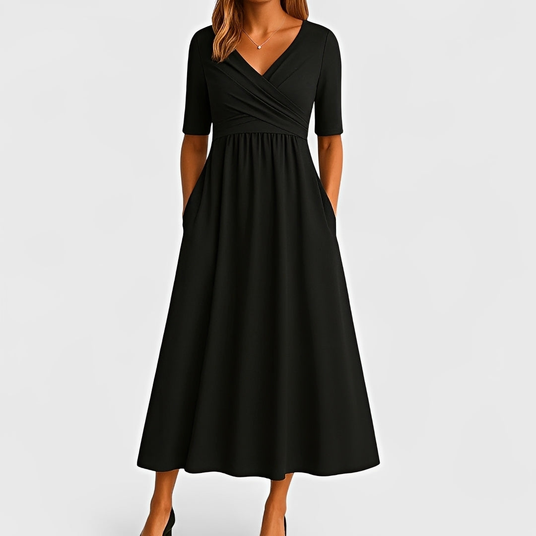 Piper - Robe Midi à Manches Courtes
