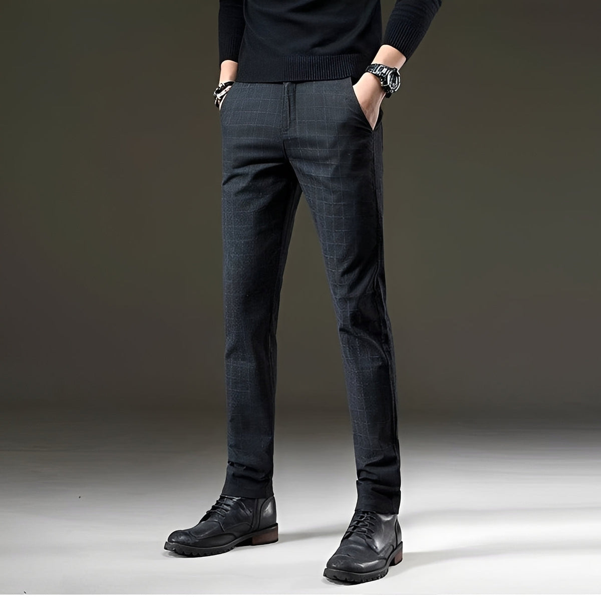 Kristian - Pantalon Élégant à Motif Carreaux