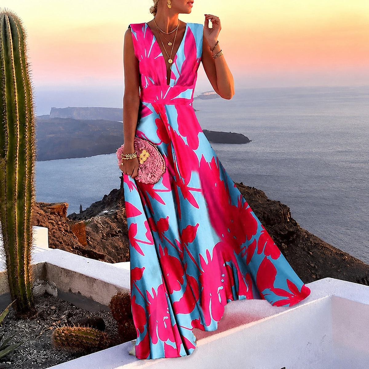 Kaylee - Robe Maxi Élégante Sans Manches