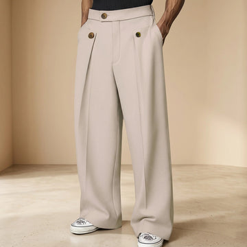 John - Pantalon Stylé Ample Taille Haute