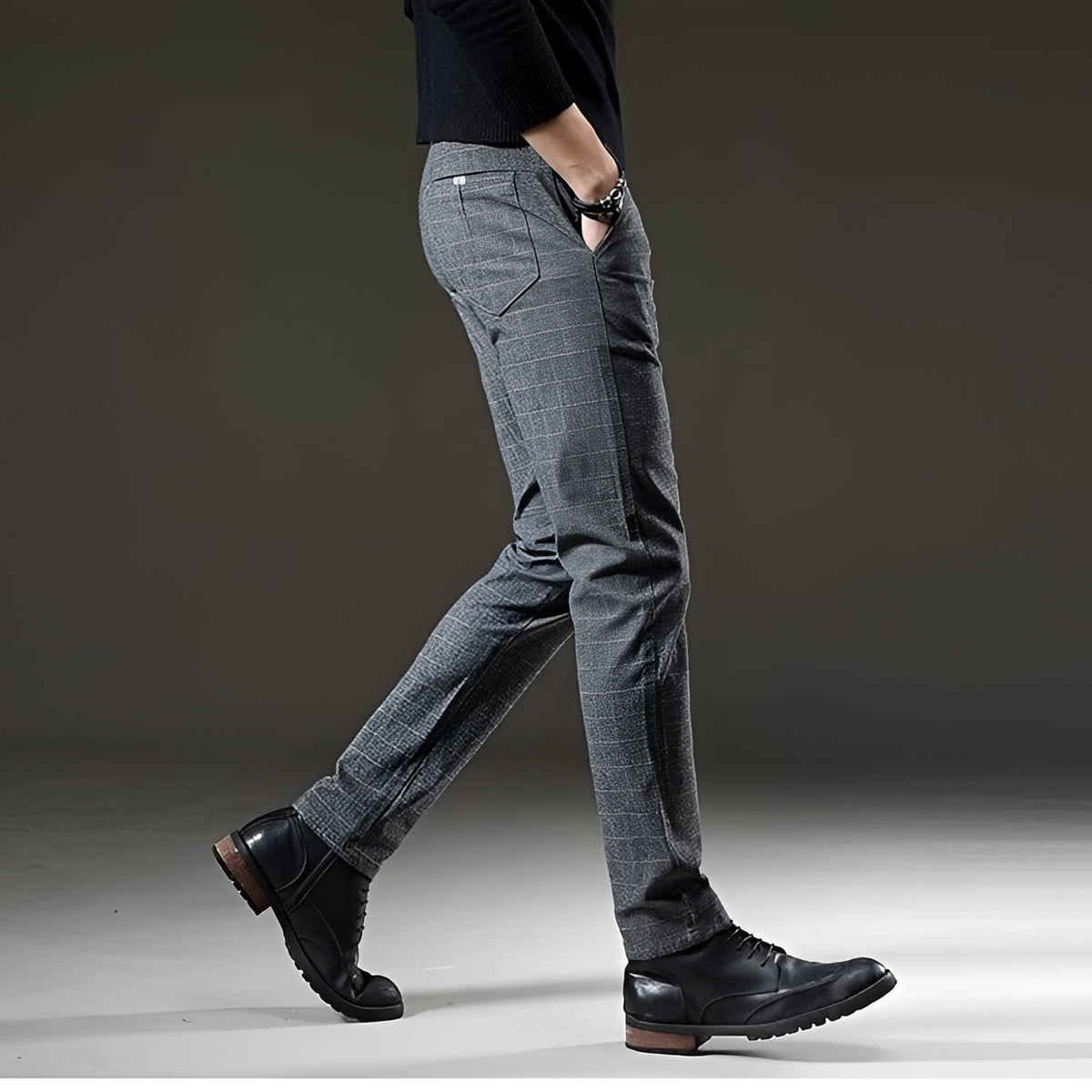 Kristian - Pantalon Élégant à Motif Carreaux