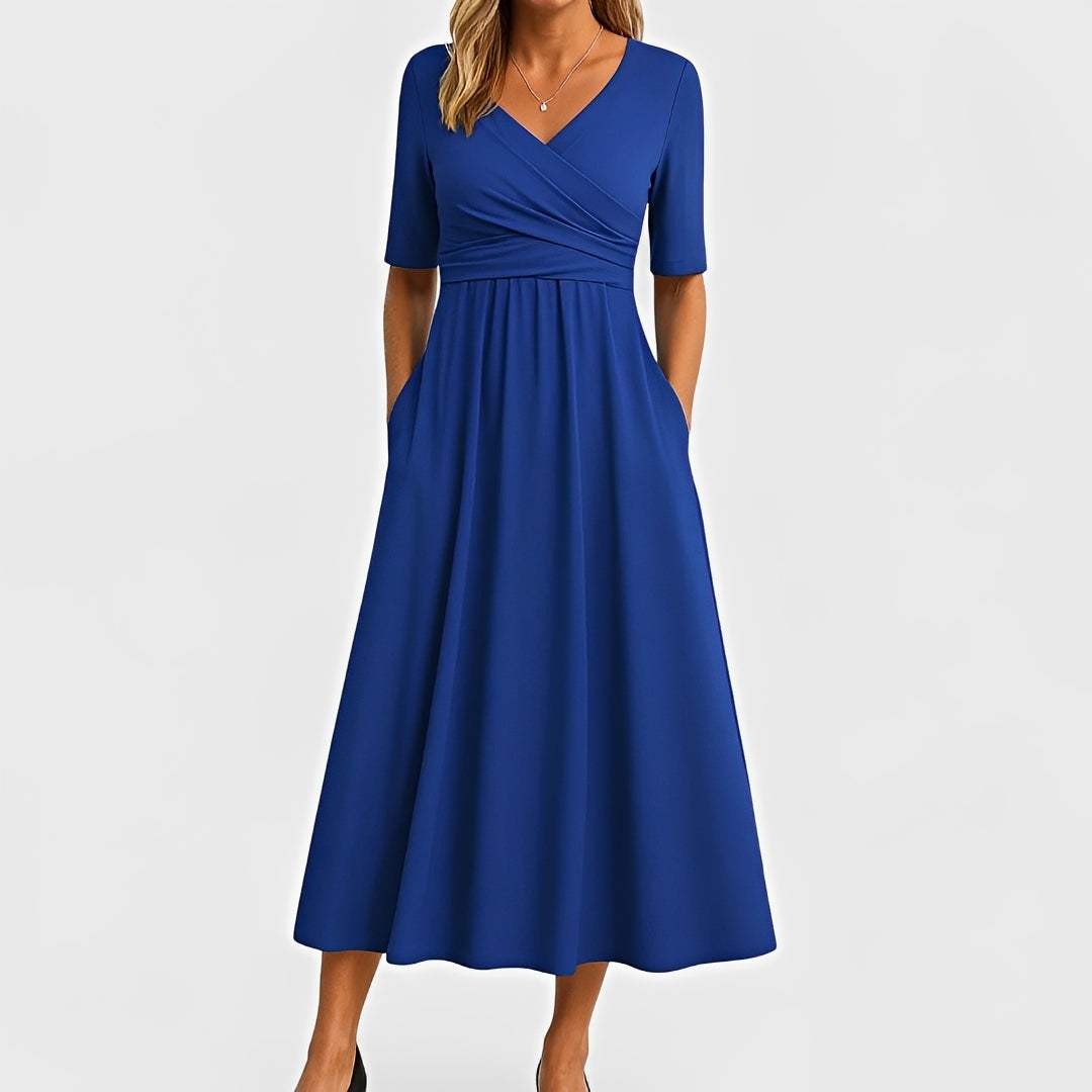 Piper - Robe Midi à Manches Courtes