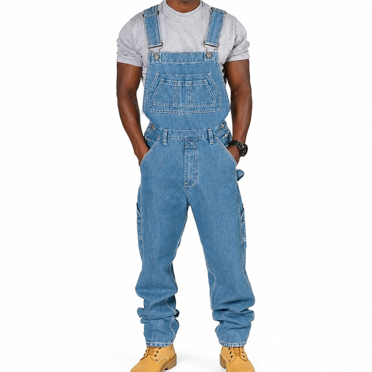 Stefan - Pantalon élégant délavé à poches multiples