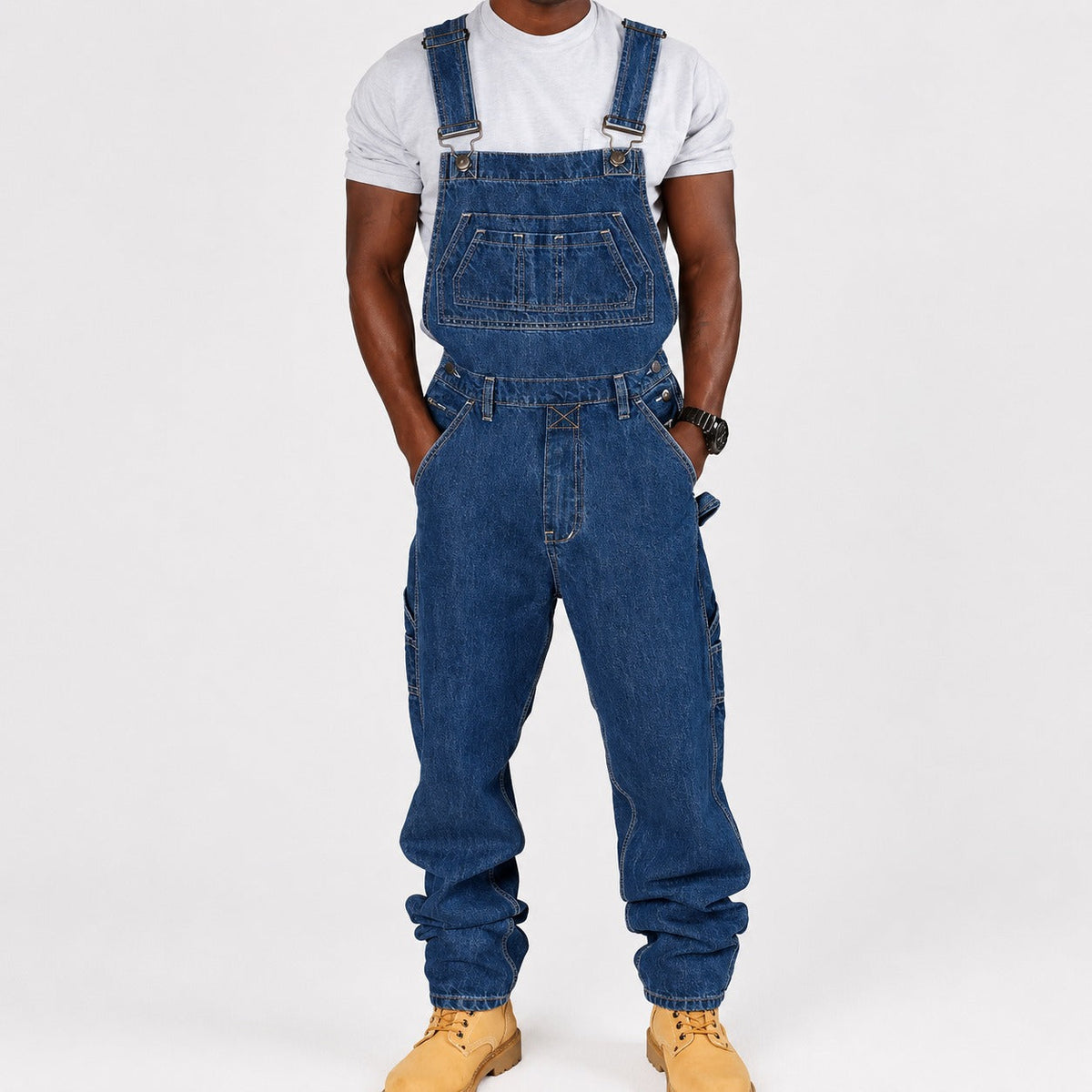Stefan - Pantalon élégant délavé à poches multiples