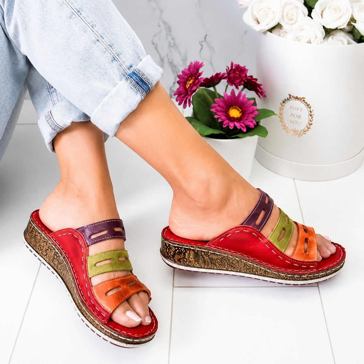 Christina - Sandales de Loisirs Colorées