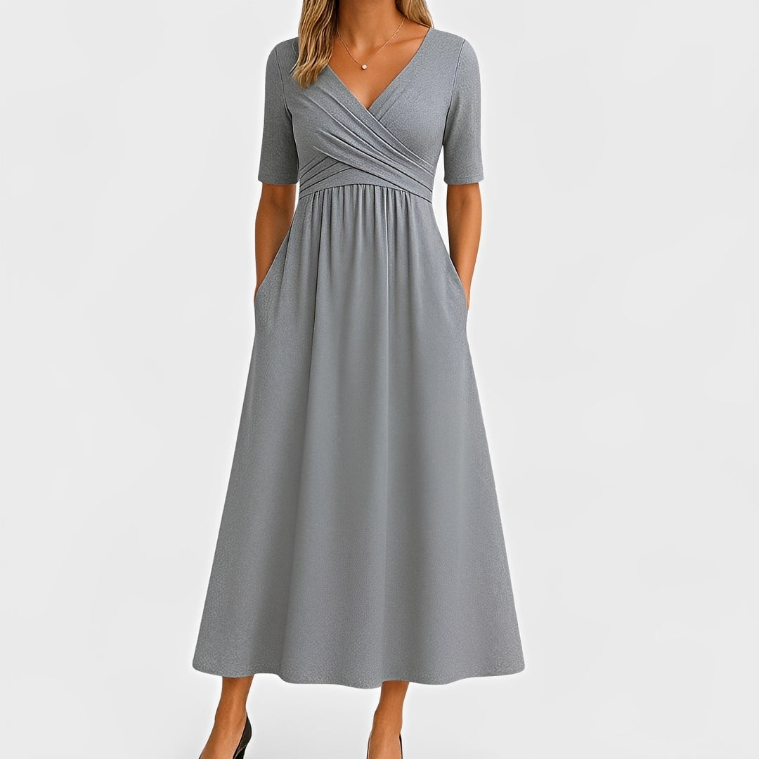 Piper - Robe Midi à Manches Courtes
