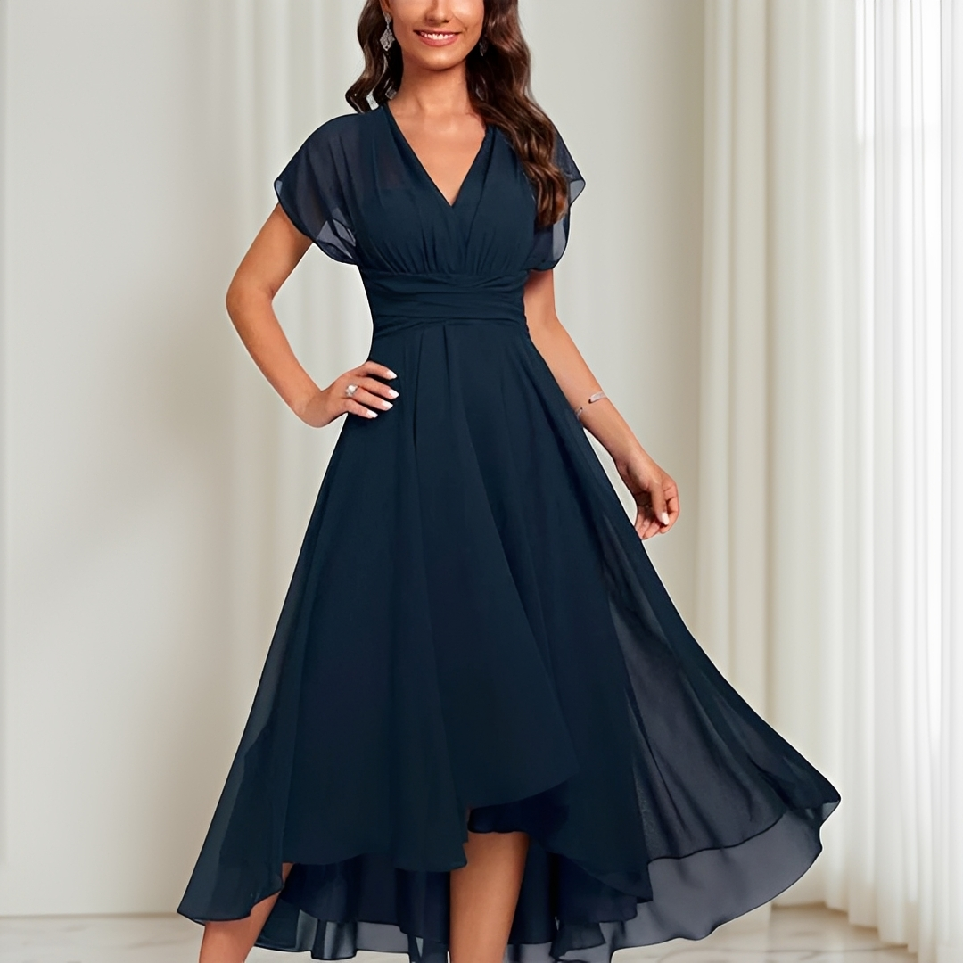 Blaine - Robe Midi Cocktail Élégante