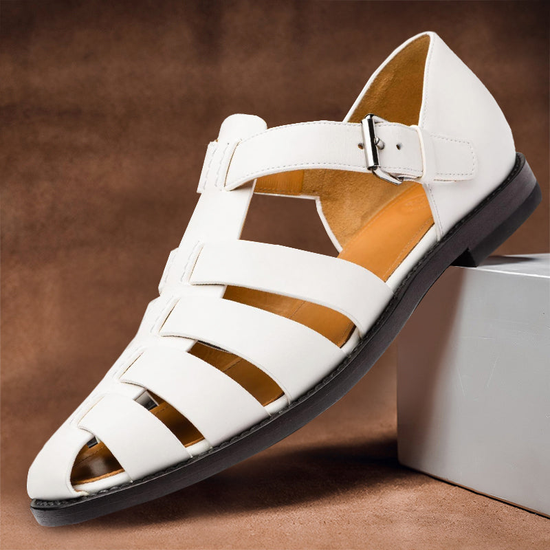 Zach - Sandales en cuir style d'été confortable